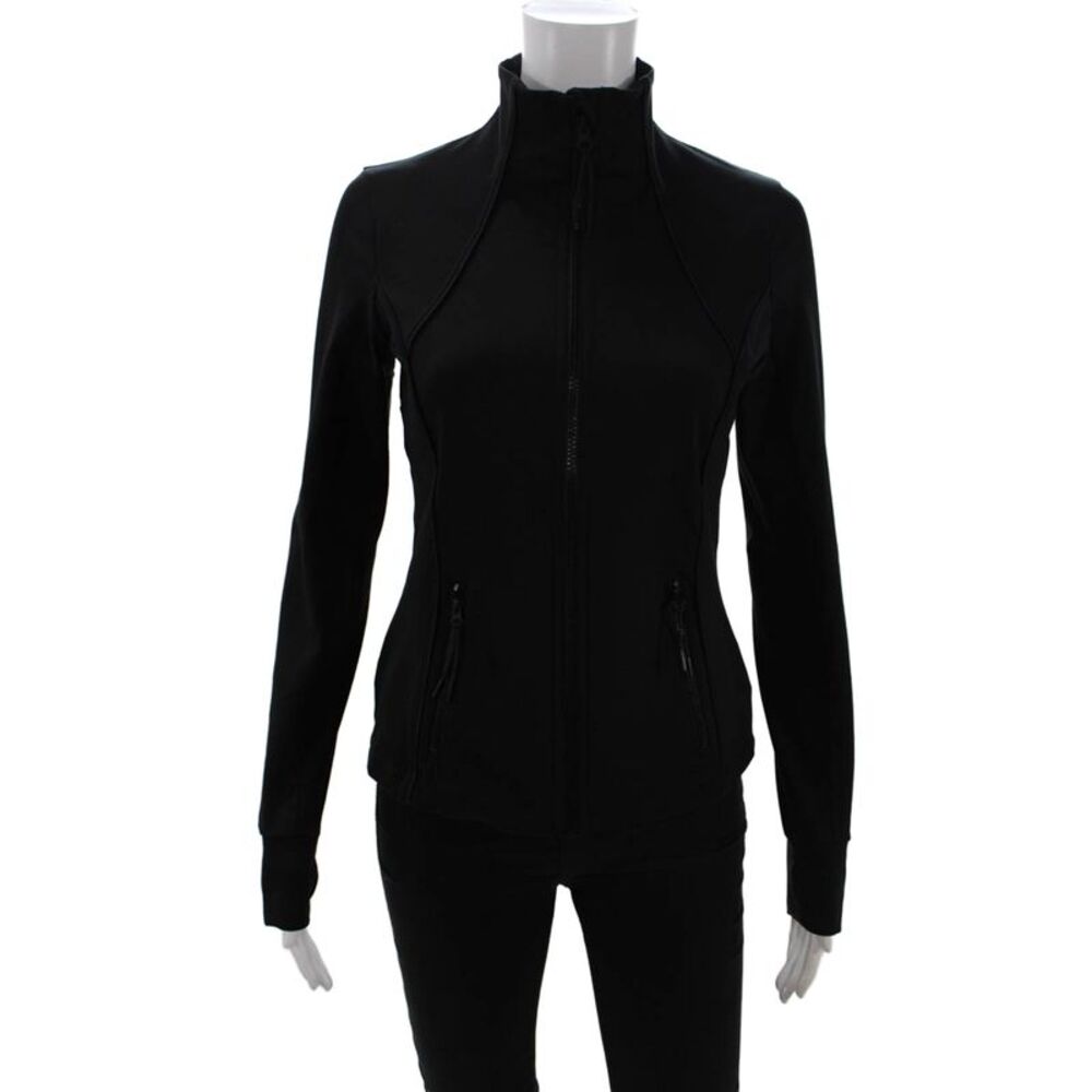 All Access Women Windbreaker Black High Neck Zip Long Sleeve Size S